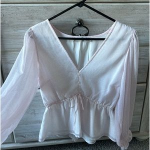 abercrombie pink long sleeve blouse